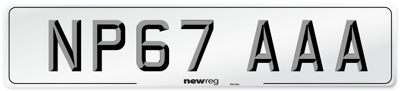 NP67 AAA Number Plate from New Reg